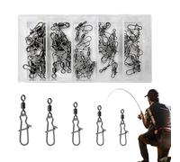 Stahl-Angelwirbel - Hochfester Edelstahl Wirbel für Angeln, Rostfreier Wirbel Hakenverbinder, Drehbarer Connector | Zuverlässige Köderbewegung für Süß und Salzwasser Angeln, langlebig und stark,