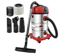STAHLMANN VAC3300 - Aspiradora industrial en seco (depósito 30 L, enchufe integrado, 3300 W, con y sin bolsa, función de soplado, conexión a máquina, dispositivo profesional