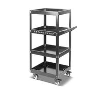 STAHLWERK Carro de herramientas ST-1100, carro de 4 niveles, carro estable de chapa de acero, carro de transporte para herramientas y componentes, carro de montaje, carro de plataforma