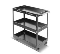 STAHLWERK Carro de herramientas ST-730 - Carro de herramientas con 3 estantes de carga, carro de transporte, carro de montaje, plataforma