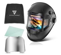STAHLWERK Casco de Soldadura automático 3 en 1 Split - True Colour, oscurecimiento automático DIN 4-14, Clase óptica 1/1/1/1, Memoria de Trabajos, Campo de visión de 180° 116 x 81 mm, máscara