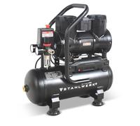 STAHLWERK Compresor con tanque de 10 L (ST-110 Pro) - sin aceite y silencioso, 8 bar, compresor de aire con motores sin escobillas, 1,97 CV, 1,45 kW, 250 l/min, compresor de pistón silencioso