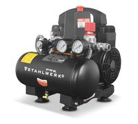 STAHLWERK Compresor con tanque de 3 L (ST-38 BL) - sin aceite y silencioso, 8 bar, compresor de aire con motores sin escobillas, 1,22 CV, 0,90 kW, 170 l/min, compresor de pistón silencioso