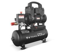 STAHLWERK Compresor con tanque de 9 L (ST-98 Pro) - sin aceite y silencioso, 8 bar, compresor de aire con motores sin escobillas, 1,22 CV, 0,90 kW, 170 l/min, compresor de pistón silencioso