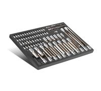 STAHLWERK Juego de 102 brocas y llaves de vaso en el carro de taller. Herramienta CrV de alta calidad en el carro de herramientas para un orden perfecto, juego de brocas y llaves de vaso de 1/2" y 1/4