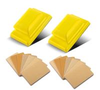 STAHLWERK Juego de 2 bloques de lija de mano con P80 | P100 | P120 | P150 | P180 | P240 | grano P320 | Bloque de lijado | Esponja de lijado | Lijadora manual de espuma de poliuretano con contacto