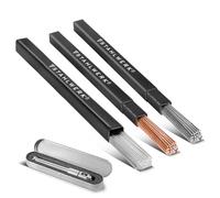 STAHLWERK Juego de varillas de soldadura WIG - ER70S-G3 acero + ER307Si acero inoxidable + aluminio ER4043Si5, diámetro 1,6 mm x 500 mm, 1 kg de aditivo de soldadura TIG, pluma TIG 0,8 - 3,2 mm de