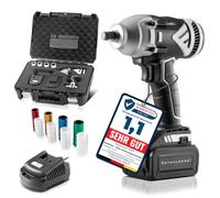 STAHLWERK Llave de Impacto Llave Torx 20V REAL 500 Nm par motor 1/2 pulgada motor sin desgaste 1 x 4 Ah batería, cargador y maletín Pulsera magnética incluida, 7 años de garantía
