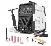STAHLWERK Máquina de soldar AC/DC WIG 200 Puls ST - 200 A WIG AC/DC & MMA, función de pulso, encendido RF, inversor IGBT con modo AC para aluminio, modo 2T/4T, arranque en caliente y anti-stick