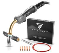 STAHLWERK Mig MAG AK25/MB25 - Antorcha de soldadura para aluminio con paquete de manguera de 3 metros y alma de carbono y conexión central europea