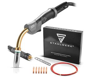 STAHLWERK Mig MAG AK25/MB25 - Antorcha de soldadura para aluminio con paquete de manguera de 3 metros y alma de carbono y conexión central europea