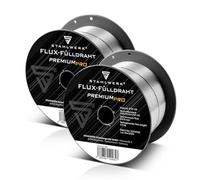 STAHLWERK set de 2 alambres tubulares FLUX - E71T-GS 0,9 mm, bobina de alambre de 1 kg D100, bobina de alambre para mandril de 16 mm, alambre de soldadura premium, alambre de relleno