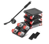 STAHLWERK Set de Transporte de Muebles 4 robustas Ruedas de Transporte | Ruedas para Muebles | Tabla de Ruedas | Ayuda de Transporte con Ruedas de Goma de Larga duración y 1 práctico Elevador