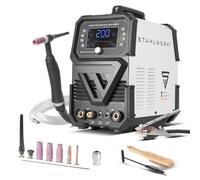 STAHLWERK Soldador AC/DC TIG 200 Puls Pro Digital - Inverter combinado con 200 A, función MMA (Electrodo/ARC), función de pulso y punto (Spot), Hotstart, Anti-Stick, IGBT, para aluminio y chapa fina