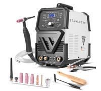 STAHLWERK Soldador AC/DC TIG 200 Puls Pro - Inverter combinado con 200 A, función MMA (Electrodo/ARC), función de pulso, memoria de trabajos (Jobs), Hotstart, Anti-Stick, para aluminio y chapa fina