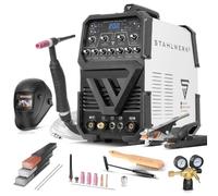 STAHLWERK Soldador AC/DC TIG 200 Puls ST - Equipo completo - Inverter IGBT con modo AC, MMA (Electrodo/ARC) hasta 200 A, encendido HF, función de pulso, modo 2T/4T, Anti-Stick, aluminio y chapa fina