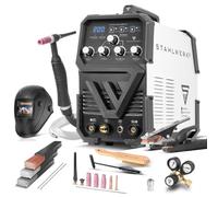STAHLWERK Soldador combinado 2 en 1 AC/DC TIG 200 ST - Equipo completo - TIG & MMA (Electrodo/ARC) hasta 200 A, encendido HF, Hotstart, Anti-Stick, modo 2T & 4T, soldadura AC TIG para aluminio