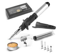 STAHLWERK soldador de gas GLK-500 ST Juego de soldadura de gas 3 en 1 de 10 piezas pistola de soldar con 200-500°C de temperatura de soldadura y boquilla de llama de 1.300°C para aire caliente