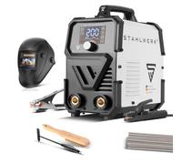 STAHLWERK Soldadora ARC 200 Synergic Pro Inverter - totalmente equipada - Máquina de soldar MMA, Lift-TIG, 200 A, sinérgica, IGBT, arranque en caliente, anti-stick, LCD y función de seguridad VRD