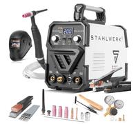 STAHLWERK Soldadora combinada 2 en 1 DC TIG 200 ST IGBT - totalmente equipada - Máquina de soldar TIG MMA, 200 A, HF, Hot start, anti-stick, para acero, inox, cobre, latón (no aluminio)