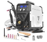 STAHLWERK Soldadora combinada 3 en 1 MTM-200 ST - Inverter combinado para TIG, MIG/MAG, MMA/Electrodo hasta 200 A, hilo sinérgico, 4 rodillos, encendido HF, apto para hilo hueco, acero, chapa fina