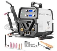 STAHLWERK Soldadora combinada 3 en 1 MTM-200 ST - Máquina de soldar Inverter con 200 A, TIG, MIG MAG, MMA, sinérgica, 4 rodillos, ignición HF, apta para hilo tubular, acero y chapa fina