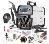 STAHLWERK Soldadora combinada 5 en 1 CTM-250 ST - totalmente equipada - Máquina de soldar digital 200 A, MIG MAG, TIG, MMA, FLUX y plasma 50?A, alimentación sinérgica, IGBT, función spot
