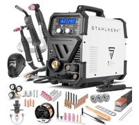 STAHLWERK Soldadora combinada 6 en 1 CTM-416 Puls Pro - Equipo completo - CUT, TIG, MIG/MAG, PULSO, MMA (Electrodo/ARC), FLUX hasta 160 A, cortadora de plasma hasta 40 A, encendido HF