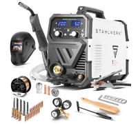 STAHLWERK Soldadora combinada MIG MAG 200 ST PLUS - totalmente equipada - Máquina de soldar gas de protección, inversor IGBT, 200 A, alimentación de hilo sinérgica, FLUX, Lift-TIG y MMA, ARC
