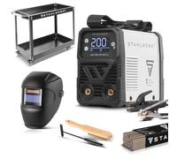 STAHLWERK Soldadora de electrodos ARC 200 MD Digital - Equipo completo con carro - Máquina de soldar MMA/Electrodo & Lift-TIG (DC) hasta 200 A, uso flexible sin gas, ARC-Force, Hotstart, Anti-Stick