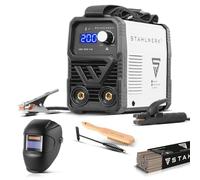 STAHLWERK Soldadora de electrodos ARC 200 MD - Equipo completo - MMA (Electrodo) hasta 200 A, uso flexible sin gas, compacta y ligera, refrigeración inteligente, automático Hotstart, Anti-Stick
