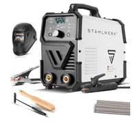 STAHLWERK Soldadora de electrodos ARC 200 Puls Pro - Equipo completo - Soldadura sin gas protector, MMA, Electrodo, Inverter Lift-TIG 200 A, Hotstart, Arc Force, Antistick, IGBT, función de pulso