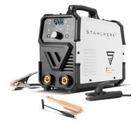 STAHLWERK Soldadora de electrodos ARC 200 Puls Pro - Soldadura sin gas protector, Inverter compacto MMA, Electrodo, Lift-TIG con 200 A, Hot Start, Arc Force, Antistick, IGBT, función de pulso