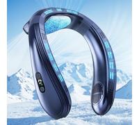 Staholz Aire acondicionado de cuello portátil, ventiladores de cuello de flujo de aire de 360° hacia arriba y hacia abajo que soplan aire frío, ventilador de cuello de enfriamiento de 6000 mAh para