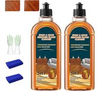 Stain & Odor Remover Floor Cleaner, Power Clean Multi-Surface Floor Cleaner, wet and dry wood floor cleaner, Natural Shine, Removes Scratches (2pcs)