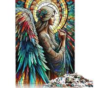 Stained Glass Angel Rompecabezas Imposible,desafío para Adultos Juego Educativo 1000 Piezas Obra De Arte De Juego De para Adultos Y Niños A Partir De 12 Años 1000pcs (75x50cm)