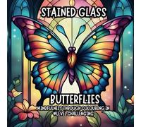 Stained Glass Butterflies Colouring in book