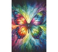 Stained Glass Butterfly Notebook: College Ruled 120 Page Journal for Writing & Journaling | Colorful Aesthetic Art Lined Notebook 6 x 9 for Teens & Adults