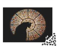 Stained Glass Cat Silhouette Rompecabezas 1000 Piezas, Arte de Silueta de Gato en vitral, Estético y Desafiante, Decoración Hogar, Regalo para Mujeres y Hombres, Adultos y Niños