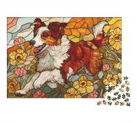 Stained Glass Dog Art-2 Puzzle Imposible,desafío for Adults Entretenimiento Creativo 1000 Piezas Obra De Arte De Juego De para Adultos, Regalos A Partir De 14 Años 52x38cm/1000pcs