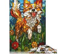 Stained Glass Dog Puzzle De 1000 Piezas Rompecabezas para Adultos Rompecabezas 1000 Piezas para Adultos para Amantes O Amigos Rompecabezas Imposable 1000pcs (75x50cm)