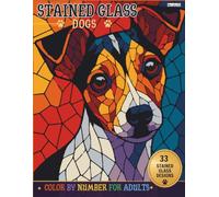 Stained Glass Dogs Color by Number: A Relaxing and Stress-Free Coloring Book for Adults and Dog Lovers