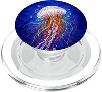Stained Glass Jellyfish Mosaic Art Ocean Creature PopSockets PopGrip para MagSafe