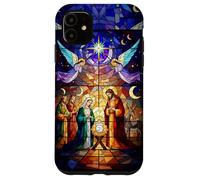 Stained Glass Nativity Scene Christmas Art Carcasa para iPhone 11
