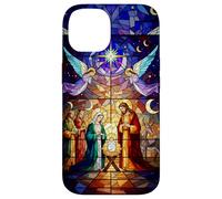 Stained Glass Nativity Scene Christmas Art Carcasa para iPhone 14