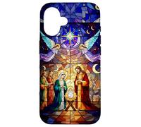Stained Glass Nativity Scene Christmas Art Carcasa para iPhone 16