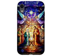 Stained Glass Nativity Scene Christmas Art Carcasa para iPhone XR