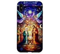 Stained Glass Nativity Scene Christmas Art Carcasa para iPhone XS MAX