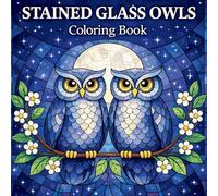 Stained Glass Owls Coloring Book