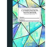 Stained Glass Pattern Wide Ruled Composition Notebook, 100 pages